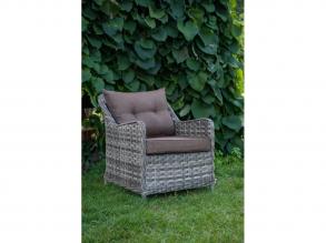 Divino Sessel mit Kissen grau melange Rattan