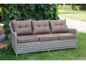 Divino 3-Sitzer Sofa mit Kissen grau melange Rattan