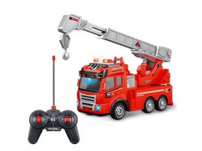 RC-Fernsteuerung Kran-Feuerwehrauto mit Beleuchtung 1/43