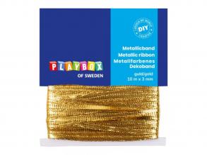 PlayBox: Goldmetallisches Zierband 10m x 3mm