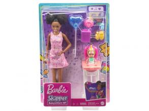 Barbie: Geburtstags-Babysitter-Puppe mit Ballon und Baby - Mattel