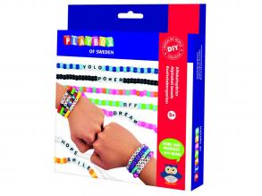 PlayBox: Kreatives Set zur Herstellung von Armbändern mit Buchstaben und bunten Perlen