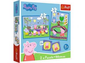 Peppa Pig 2 in 1 Puzzlespiel und Gedächtnisspiel - Trefl