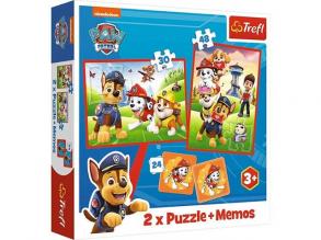 Paws Patrol 2 in 1 Puzzlespiel und Gedächtnisspiel - Trefl