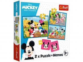 Disney: Mickey und Minnie Puzzle und Memory Card 2 in 1 Set - Trefl