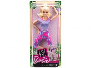 Barbie: Flexible Yoga-Puppe mit blondem Haar und lila Kleid - Mattel