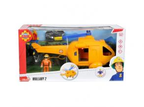 Sam der Feuerwehrmann: Wallaby II mit Hubschrauber Spielzeugfigur - Simba Toys