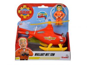 Sam der Feuerwehrmann: Wallaby Hubschrauber mit Tom - Simba Toys