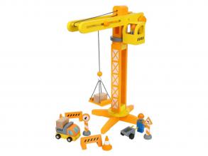 Small Foot - Holzkran Baustelle mit Zubehör, 14dlg.