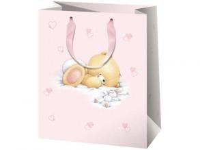 Exklusive Forever Friends Teddybär rosa Geschenk Tasche 18x23x10cm