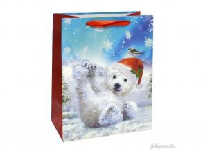 Geschenktüten - kleine Schneelandschaft mit Eisbär