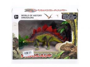 Stegosaurus Dinosaurierfigur mit Ei und Pflanzen