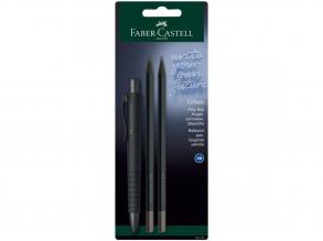 Faber-Castell: Poly Ball schwarz 3 Kugelschreiber-Set mit Graphitstift