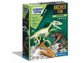 Science&Play: Archeofun Beleuchtetes Velociraptor Archäologen Set - Clementoni