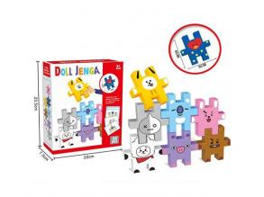 Buntes Jenga 24teiliges Tierpuzzle mit 6cm Elementen