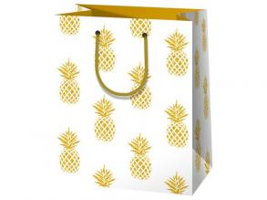 Exklusive mittelgroße glänzende Ananas-Geschenktüte 18x23x10cm