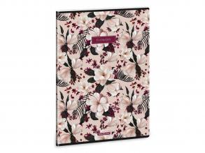 Ars Una: Flowery Pink extra geheftetes liniertes Notizbuch A/4