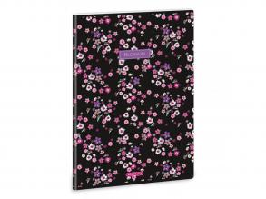 Ars Una: Pearl Blossom schwarz extra geheftetes Notizbuch A/4