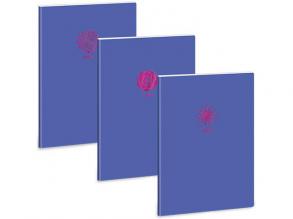 Ars Una: Soft Touch Violet Spring extra geheftetes quadratisches Notizbuch A/4