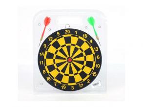 Hölzerne Dartscheibe mit Pfeilen 23cm