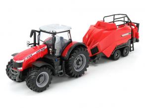 Bburago - Massey Fergusson 8740S mit Krananhänger