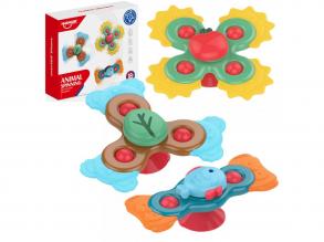 Happy World: Baby Spinner 3-teiliges Spielzeugset zur Entwicklung von Tierfähigkeiten