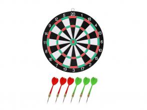 Dartscheibe 37cm, doppelseitig mit 6 Metallpfeilen