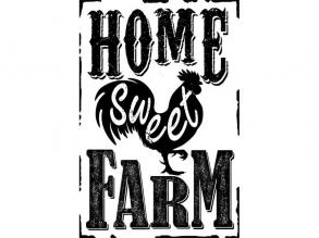 PF Home Sweet Farm 20x30 cm dekorativer Metallteller im Retro-Stil