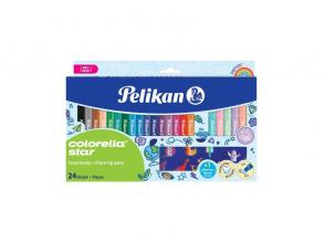 Pelikan Colorella S. C302 Filzstift 24 Stück (18+ 6 Stück pastellfarben) + Schablone