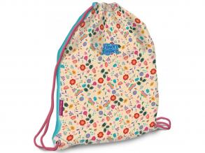 Ars Una: Flower Power Turnbeutel mit Blumen, Sportbeutel 32x42cm