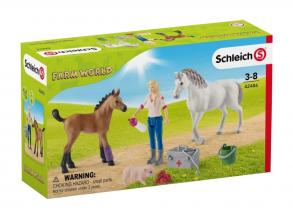 Schleich Medizinischer Besuch bei einer Stute und Fohlen