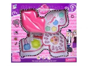 Mund geformt rosa Make-up-Set drei Etagen