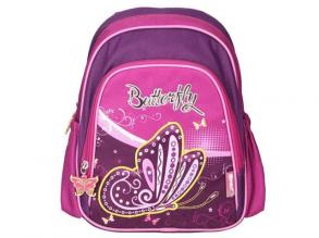 Spirit: lila Schmetterling runder Schulranzen, Rucksack 24x13x31cm