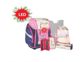 Spirit: Schulranzen mit Wildpferdemuster, LED-Schulranzen, Rucksack 5er-Set