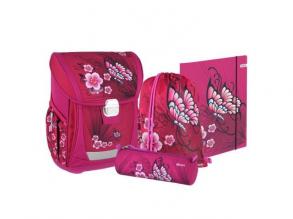 Spirit: 4pcs Cool ergonomische Schultasche Set mit Schmetterling Blume