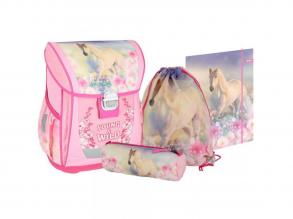 Spirit: Junge Wilde rosa 4teiliges Schulranzen-Set 38x28x17cm