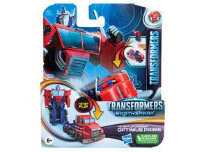 Transformers Earthspark einschrittige transformierende Optimus Prime Figur 10cm - Hasbro