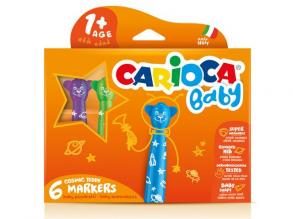 Carioca: Bunte Baby-Teddybär-Marker, 6-teilig, abwaschbar