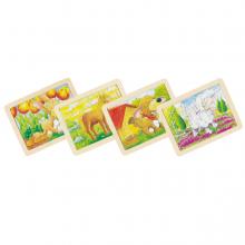 Holz-puzzles-Tiere, set 6