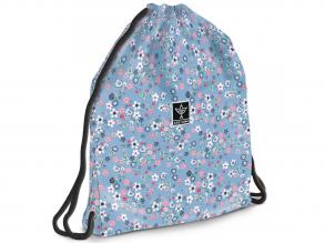 Ars Una: Perlenblüte Blau floral Teenager Turnbeutel, Sportbeutel 37,5x46cm