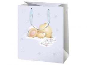 Exklusive Forever Friends Teddybär lila Medium Geschenk Tasche 18x23x10cm