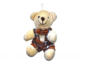 Plüschteddybär Junge beige Teddybär mit braunem Outfit