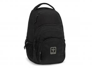 Ars Una: Jet AU-2 runder schwarzer Schulranzen, Rucksack 32x46x22cm