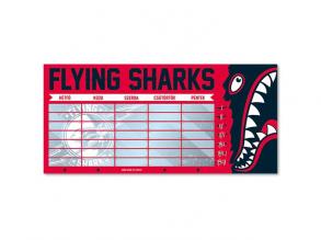 Flying Sharks doppelseitiger Fahrplan