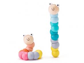 Bunte Rolling Worm Geschicklichkeit entwickelnde Baby-Spielzeug - Woodyland