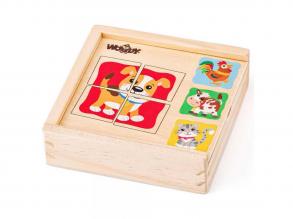 Tierische Mini-Puzzlebox aus Holz - Woodyland