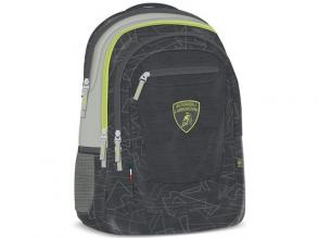 Lamborghini grün-grauer Schulranzen Rucksack AU-4