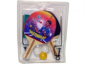 Tischtennisschläger 2er-Set mit Ball und Netz