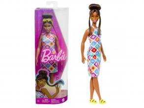 Barbie Fashionista Girlfriends: Barbie-Puppe im bunten Kleid mit Brille - Mattel