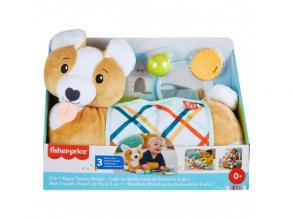 Fischer-Price: Corgie Puppy Grow With Me Bauch-Kissen mit Rassel, Kauspielzeug und Spiegel - Mattel